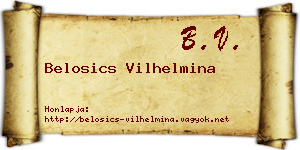 Belosics Vilhelmina névjegykártya
